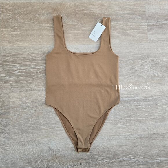 A New Day Women's Seamless Tank Bodysuit Tan Size Small One Piece New With Tags - Picture 1 of 14